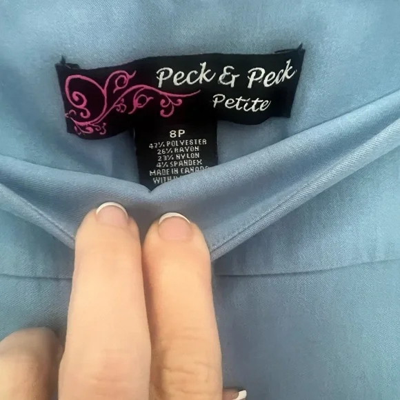 PECK&PECK STRETCHY BABY BLUE PANTS-8P EUC - Picture 4 of 4